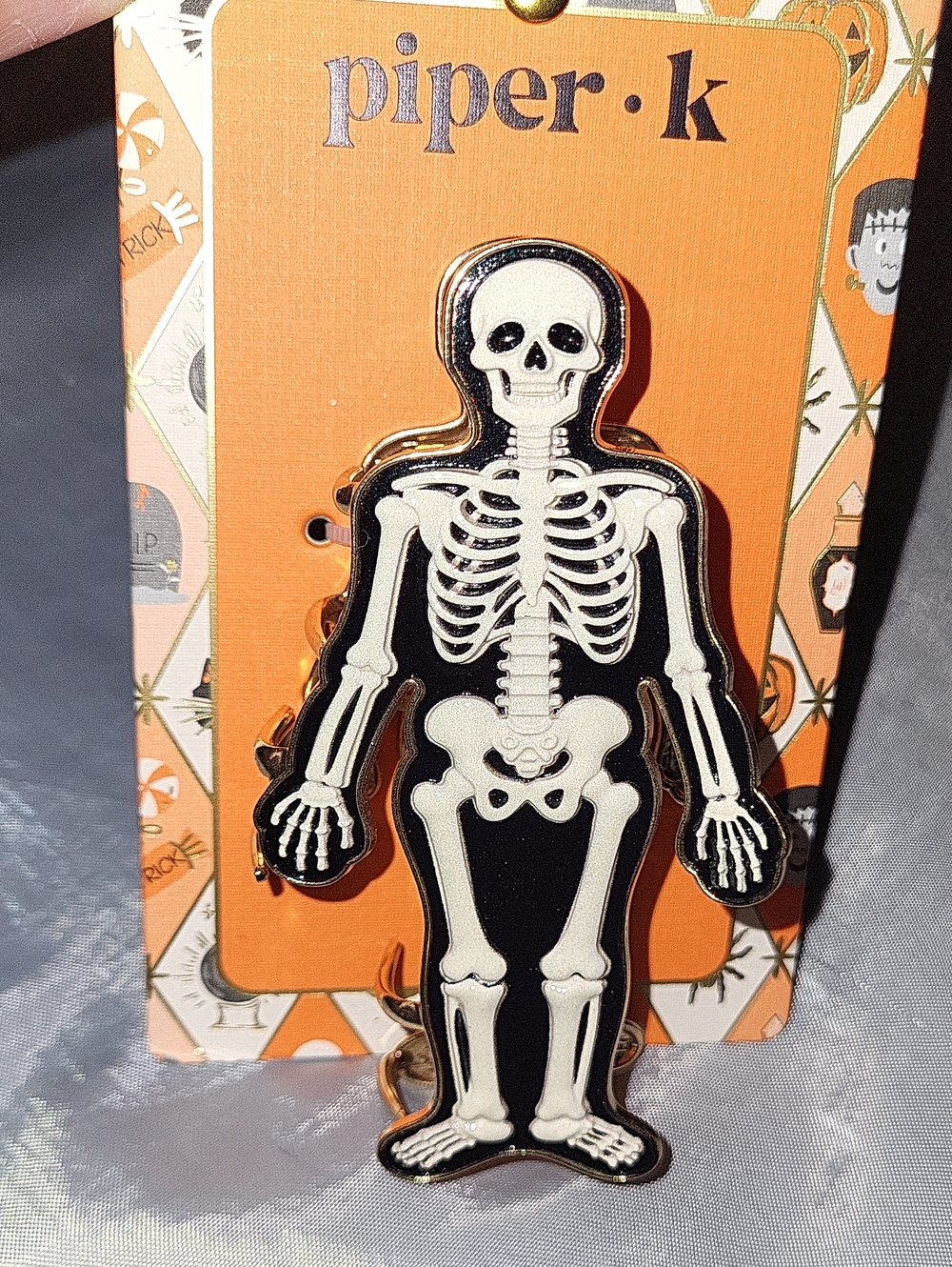 Piper K Skeleton Enamel HAIR CLIP Black & White LP